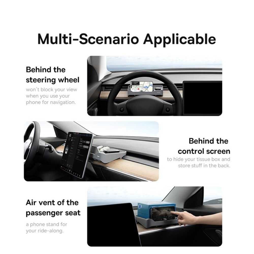 Baseus T-Space Series para Tesla – Vista lateral | Accesorios | miio Store