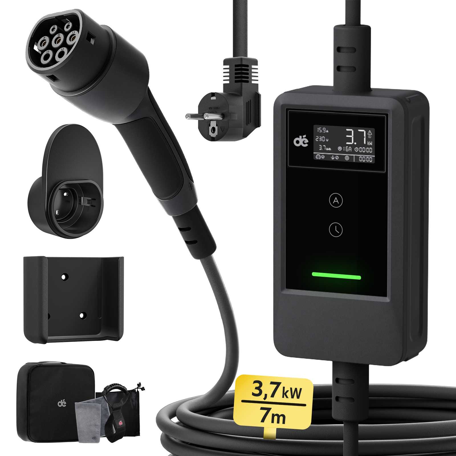 dé Carregador Portátil EV 3,7kW – Foto do produto | Carregadores EV – Portátil | miio Store