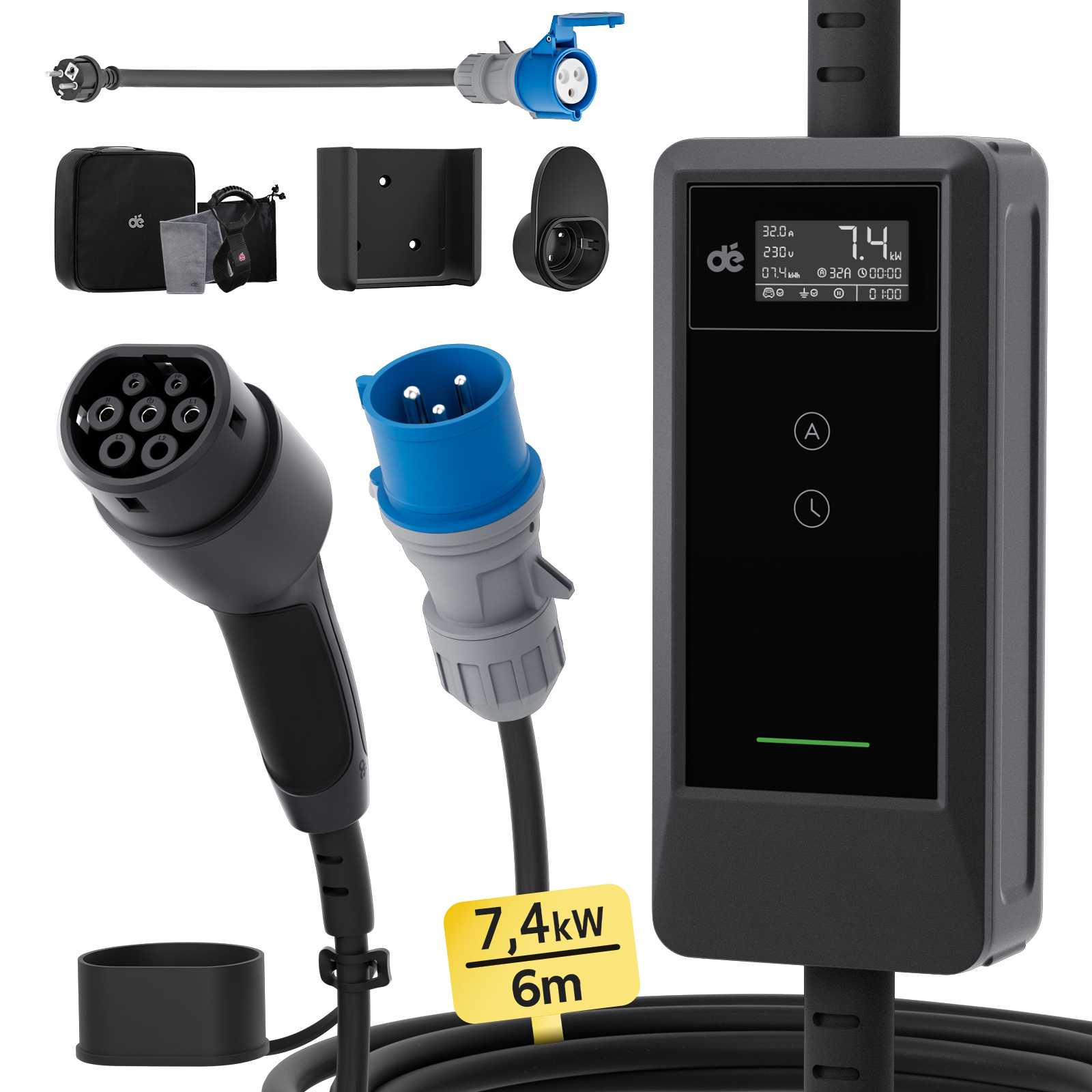 dé Carregador Portátil EV 7,4kW – Foto do produto | Carregadores EV – Portátil | miio Store