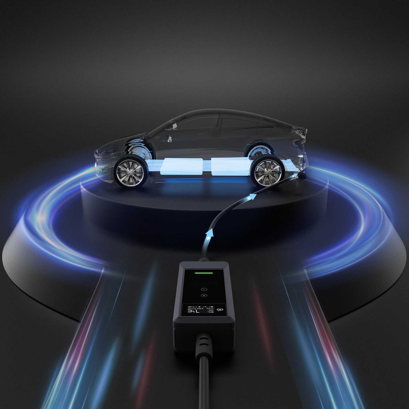 dé Carregador Portátil EV 7,4kW – Em uso | Carregadores EV – Portátil | miio Store