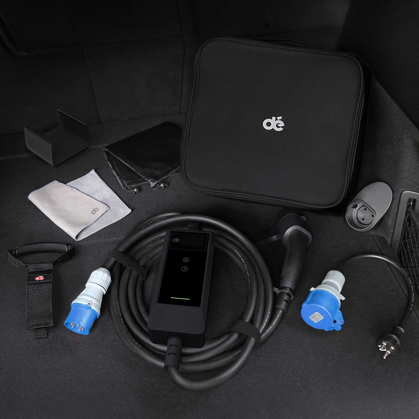 dé Carregador Portátil EV 7,4kW – Vista lateral | Carregadores EV – Portátil | miio Store