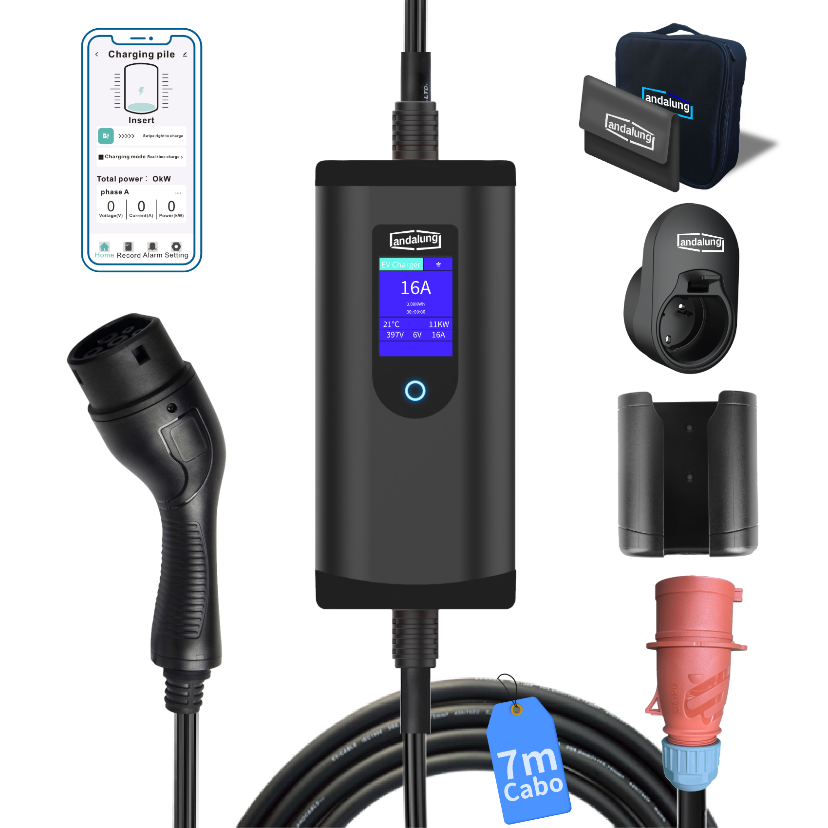 Andalung Portable EV Charger – 11 kW – 7 m Cable