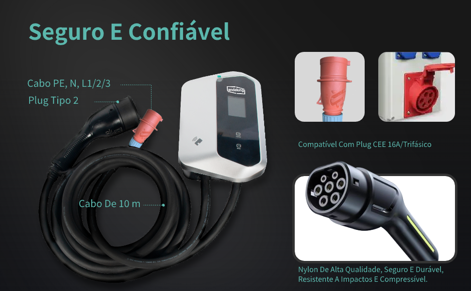 Wallbox Andalung – 7 kW / 11 kW – Wi-Fi e RFID
