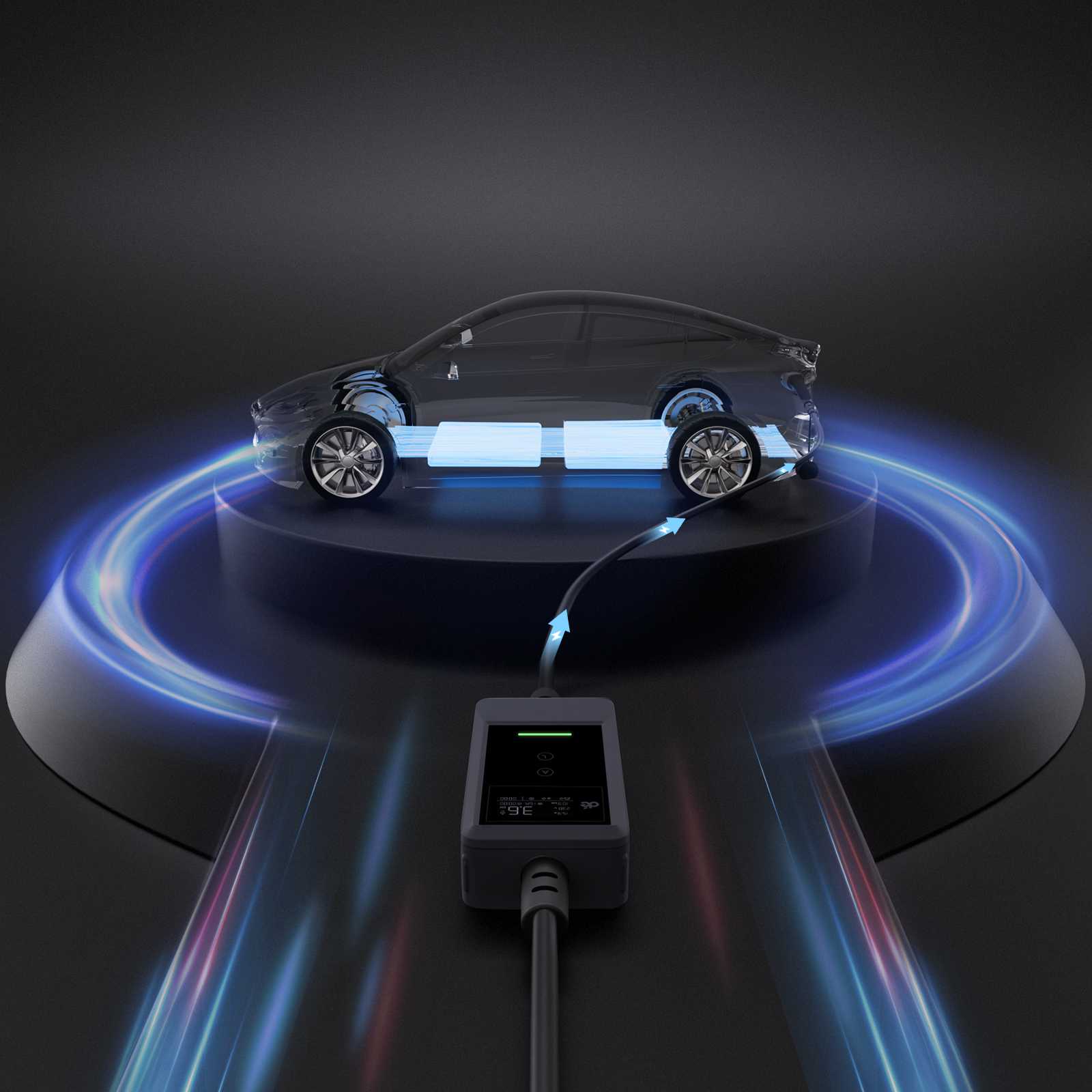 dé Carregador Portátil EV 3,7kW – Em uso | Carregadores EV – Portátil | miio Store