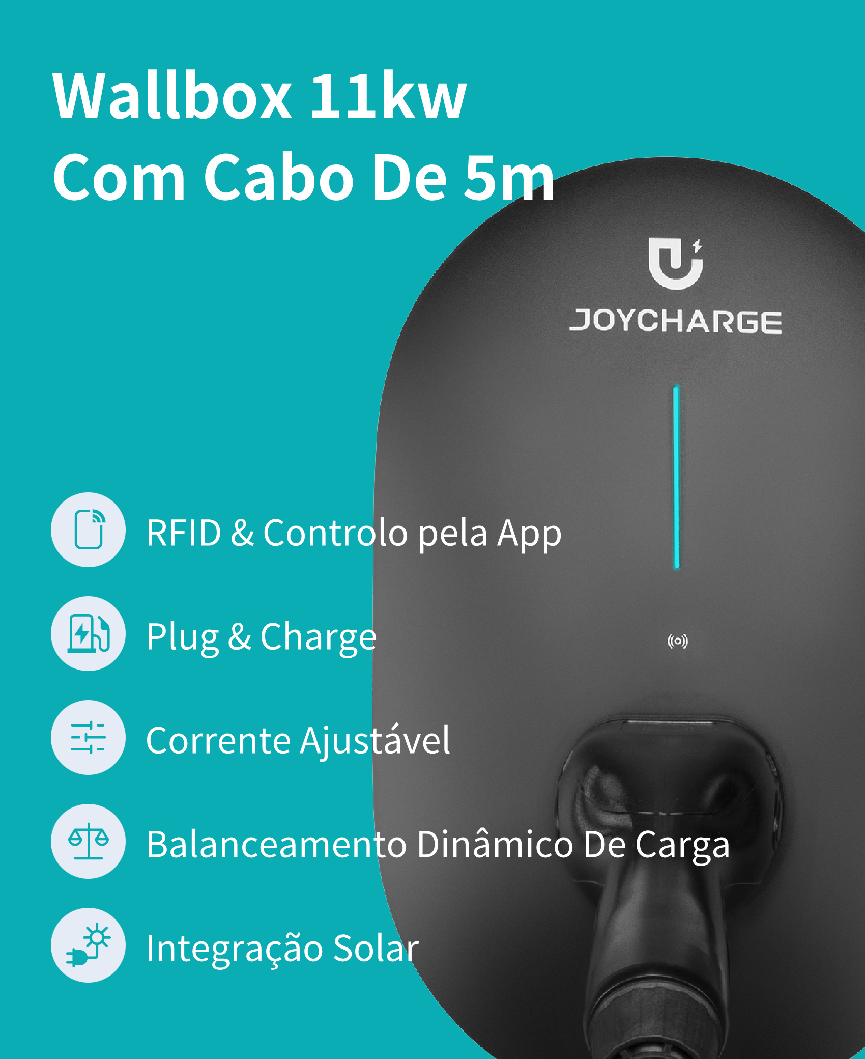 Wallbox JoyCharge – 11 kW – Carregador Inteligente Tipo 2 – Imagem lifestyle | Carregadores EV – Wallbox | miio Store