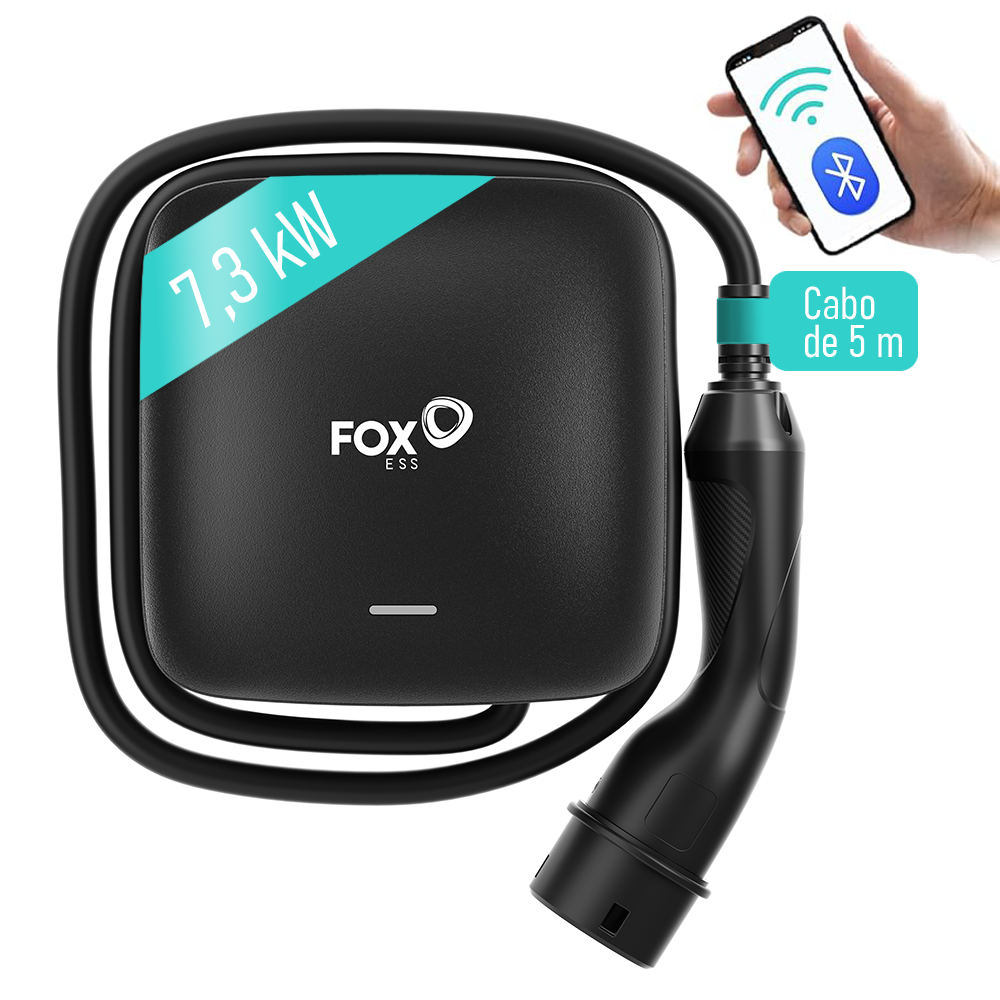 FoxESS L Série Wallbox Tipo 2 7.3 kW, App/Wifi/Bluetooth – Foto do produto | Carregadores EV – Wallbox | miio Store