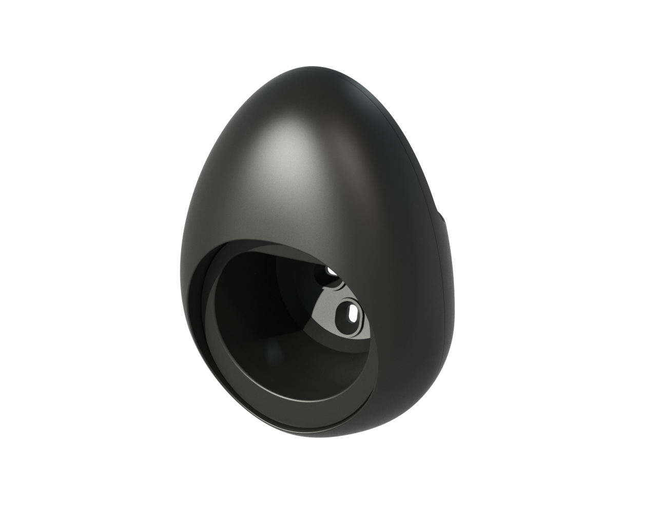 Suporte Cabo EV – Vista lateral/traseira do suporte preto oval mostrando parafuso de montagem na parede e ponto de fixação | Carregamento EV | miio Store