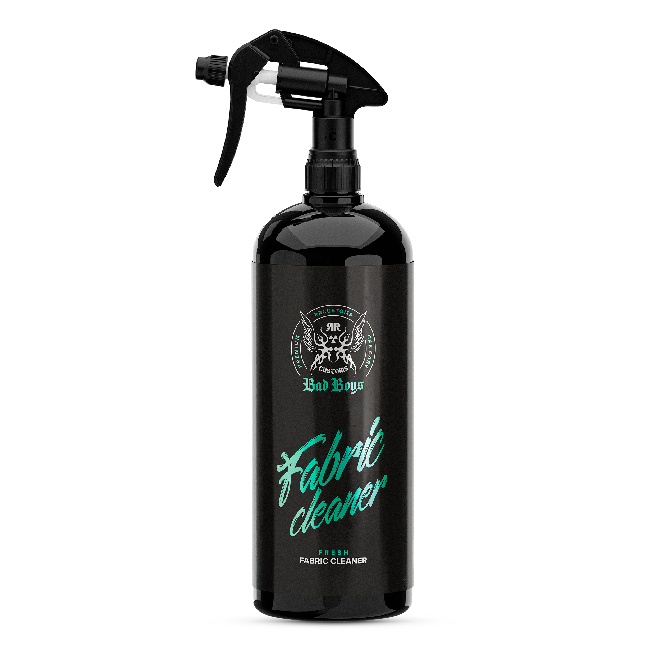Fabric Cleaner 1L – Frasco spray preto com rótulo verde para limpeza de tecidos e estofos auto | Interior Auto | miio Store