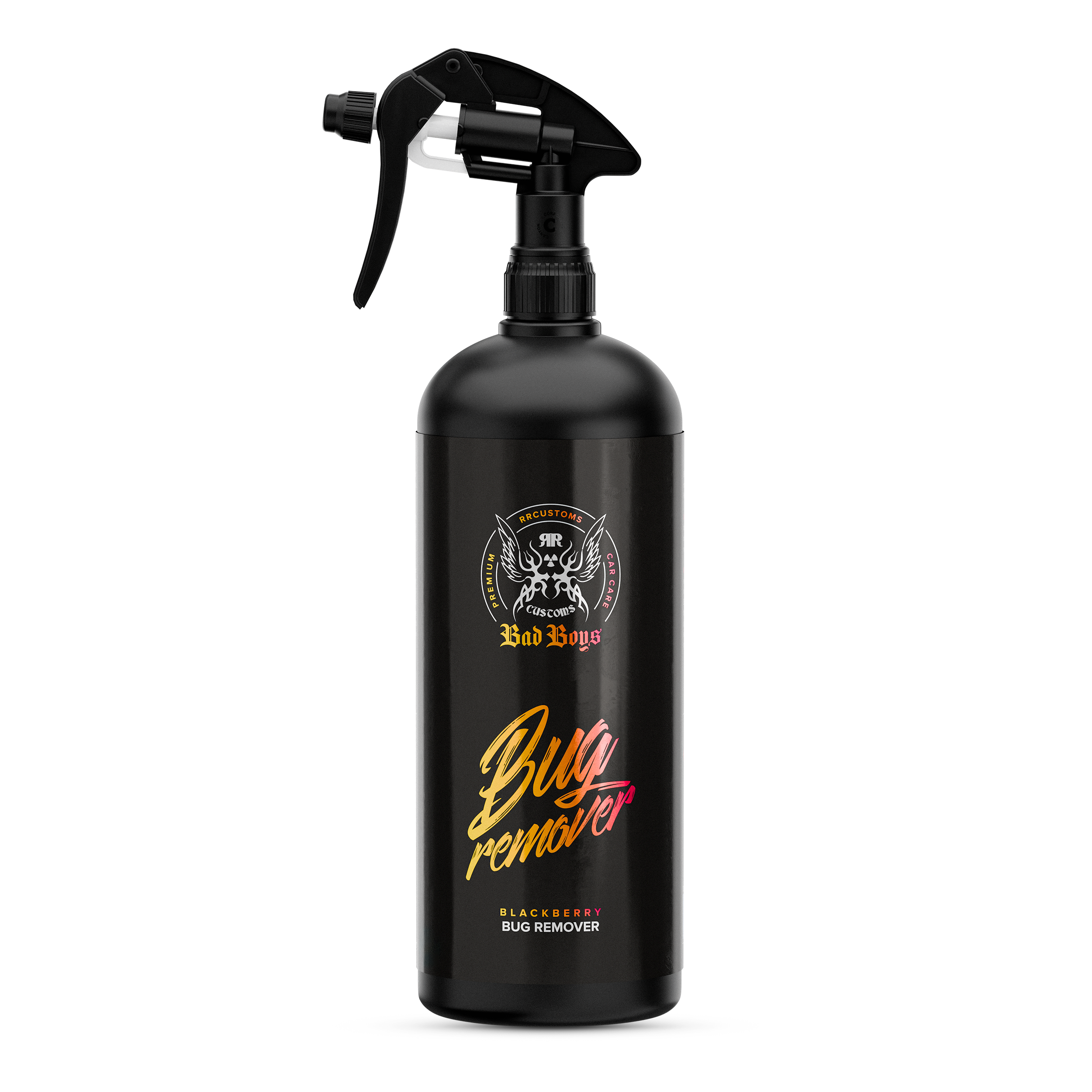 Bug Remover 1L – Flacon spray noir 1L avec étiquette jaune-orange, formulé pour dissoudre résidus d'insectes | Detailing Auto | miio Store