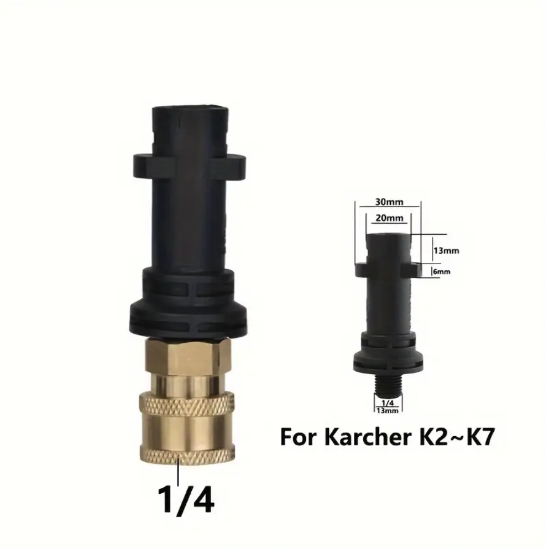 Foam Canon – 1/4" brass adapter for Kärcher K2 to K7 pressure washers with dimensions diagram | Car Wash | miio Store