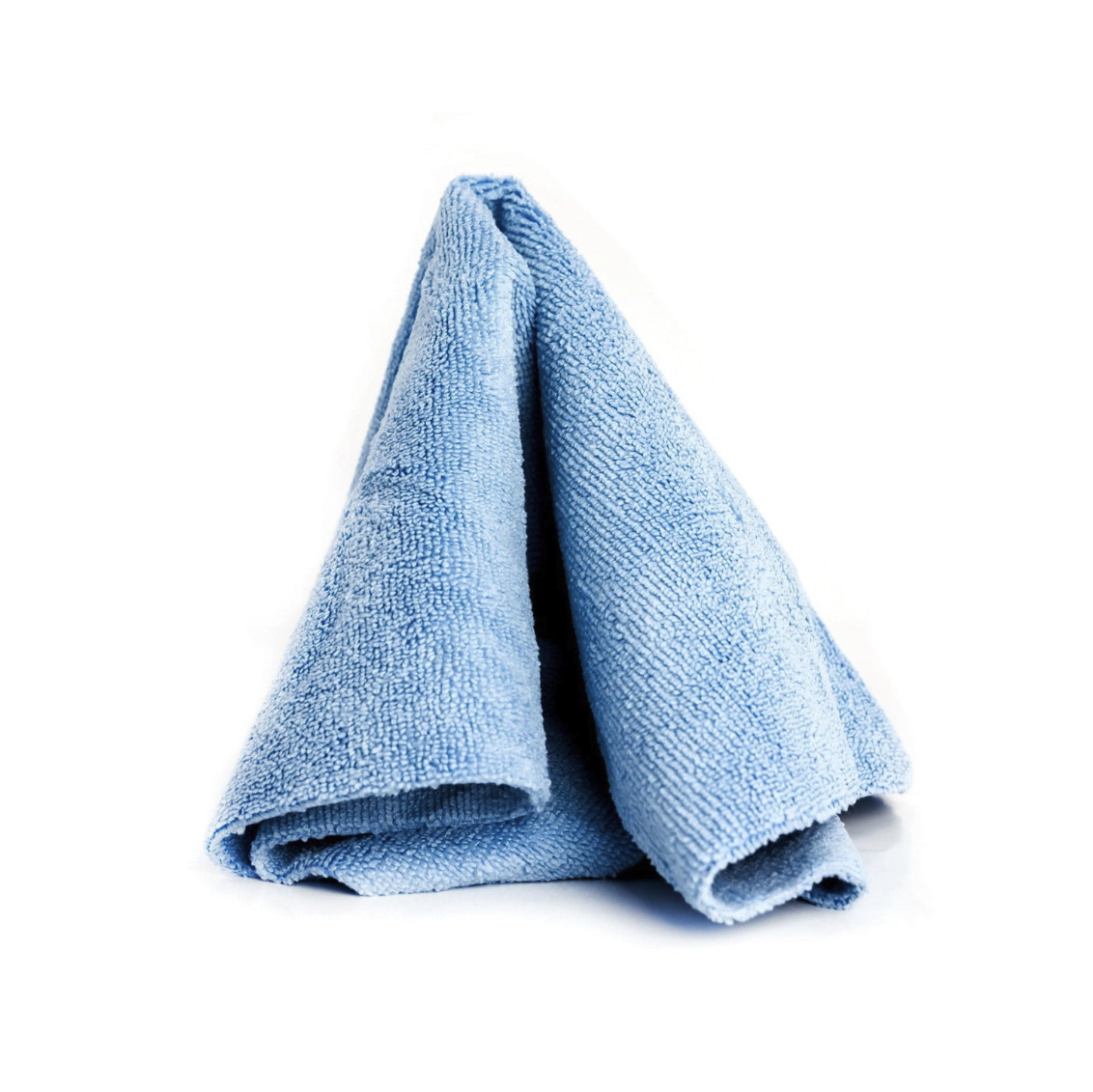 Blue King Microfiber – Chiffon microfibre bleu clair plié en forme de tente, montrant la texture épaisse et moelleuse | Detailing Auto | miio Store