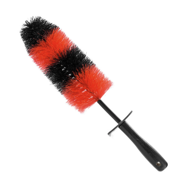 Escova de Jantes – Escova de cerdas laranja-vermelha com cabo preto anti-derrapante para limpeza de raios | Ferramenta Auto | miio Store