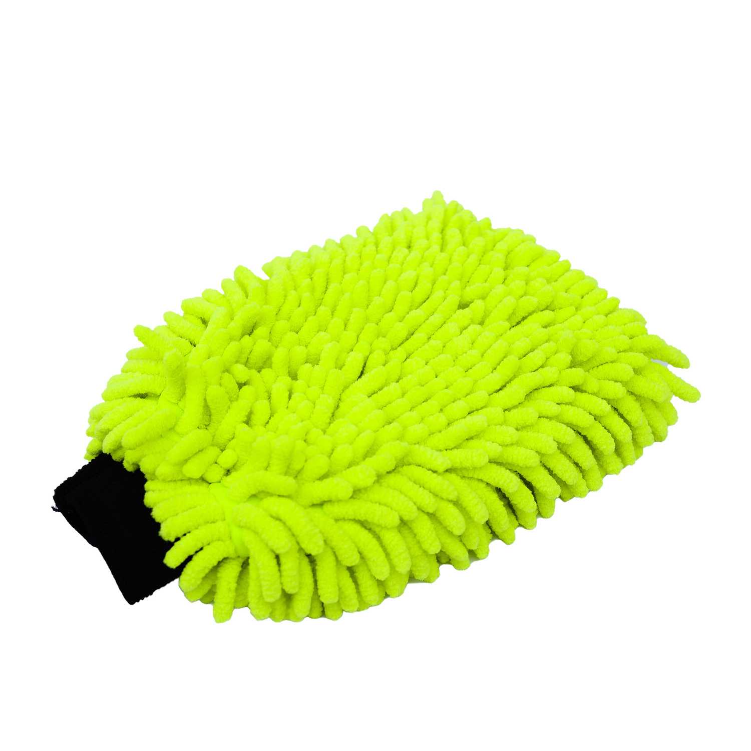 Neon Microfiber Glove – Luva de lavagem chenille verde-neon vibrante com punho preto para lavagem segura da pintura auto | Ferramenta Auto | miio Store
