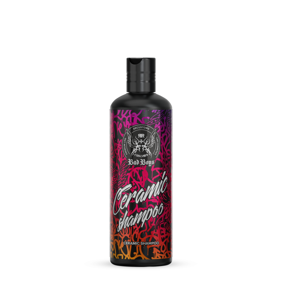 Ceramic Shampoo 500ml – Frasco negro 500ml con etiqueta arte graffiti multicolor Ceramic Shampoo para lavado con SiO2 | Lavado Auto | miio Store