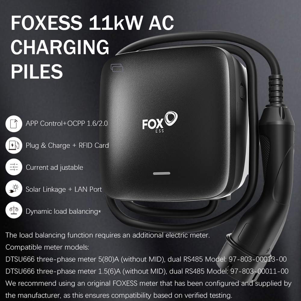 FoxESS Lmax Series Type 2 Wallbox 11 kW, App/WiFi/Bluetooth – Side view | EV Chargers – Wallbox | miio Store