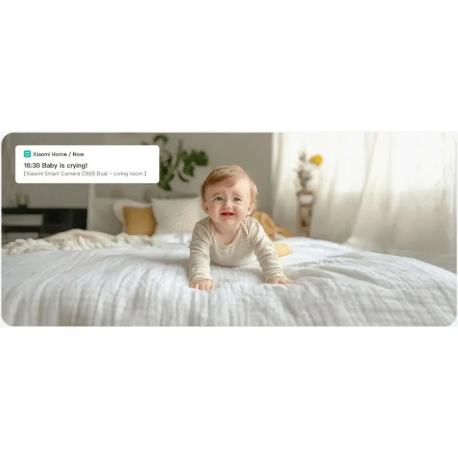 Reciba alertas instantáneas de "Bebé llorando" directamente en su teléfono para mayor tranquilidad.